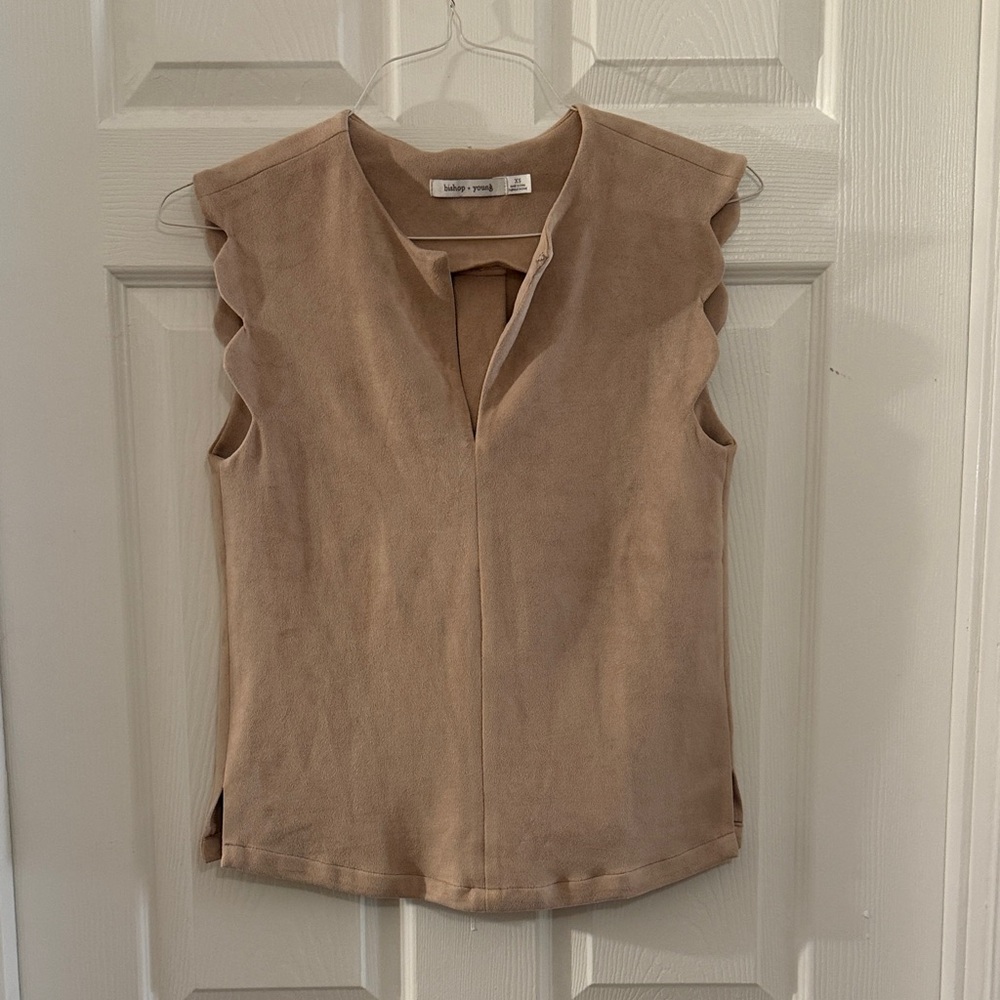 bishop + young Tan Sleeveless Blouse